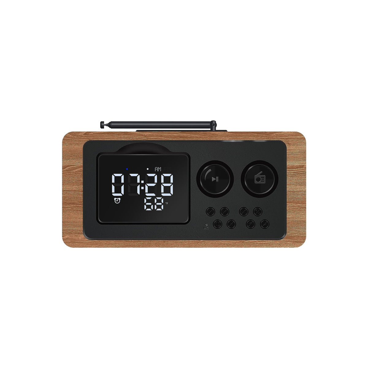 Fuse Zide Vintage Retro Radio with Alarm Clock - Black - product image 2 - Audio Sellerz